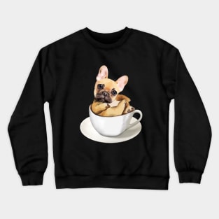 French bulldog donuts and coffee cup Crewneck Sweatshirt